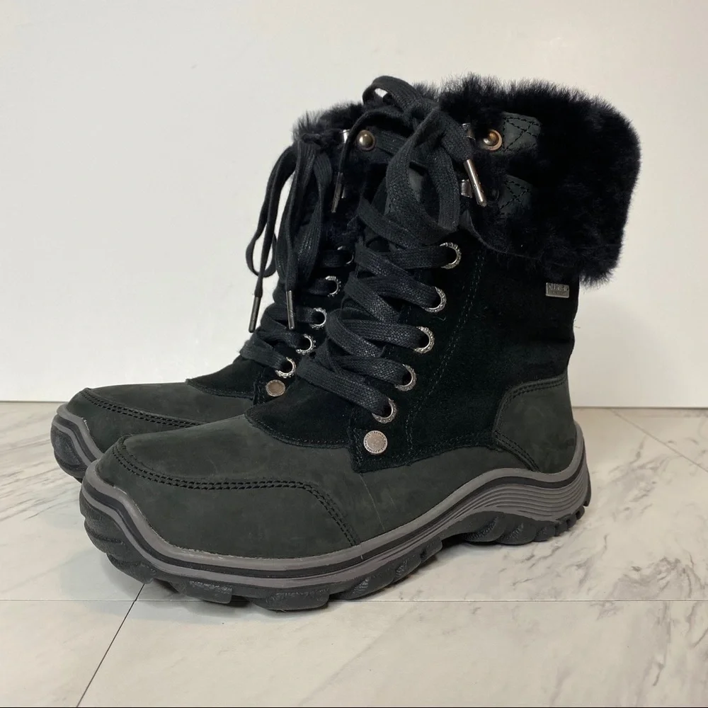 New! Pajar Abbie Sheepskin Black Winter Boot 5 5.5